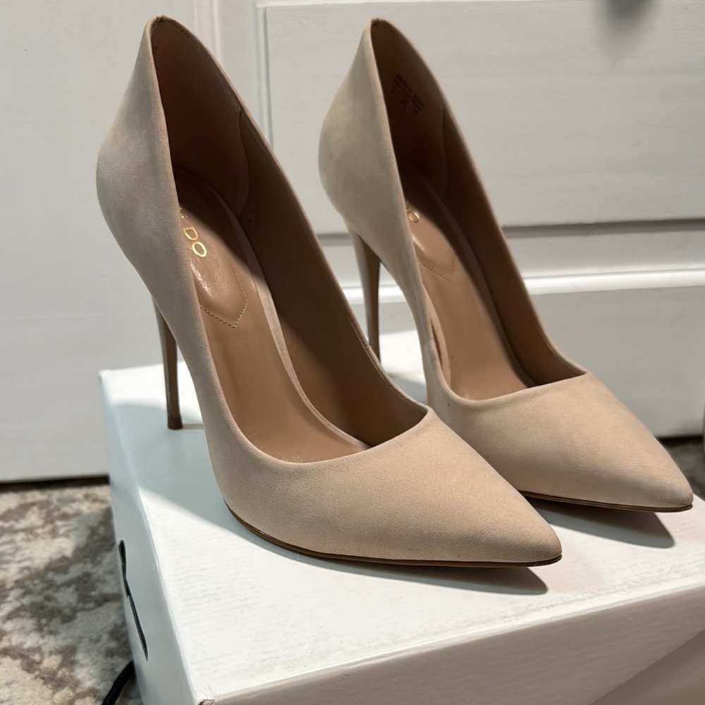 Aldo Cream Pointed-Toe Stiletto Heels